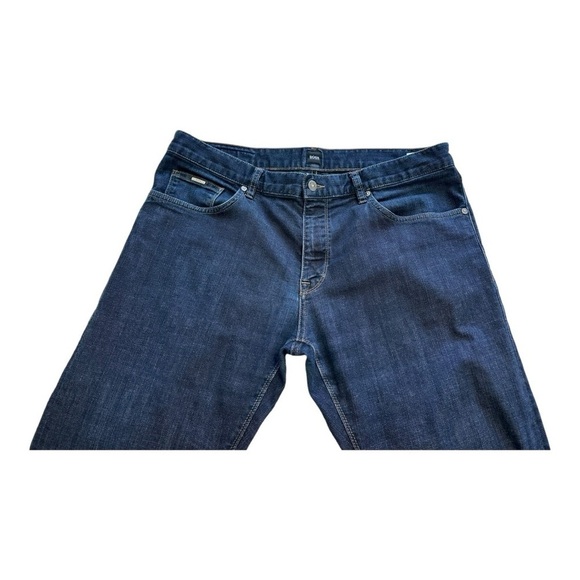 Hugo Boss Dark Wash Straight Leg Jeans With Stretch - Size 36/34 - Picture 3 of 15